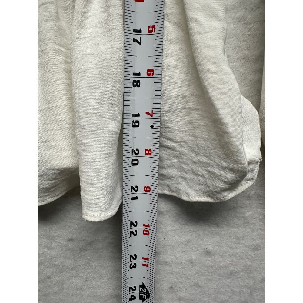 Altar'd State Blouse Cream Ruffled Shirred Long‎ Sleeve Size S - Picture 9 of 9